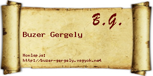 Buzer Gergely névjegykártya